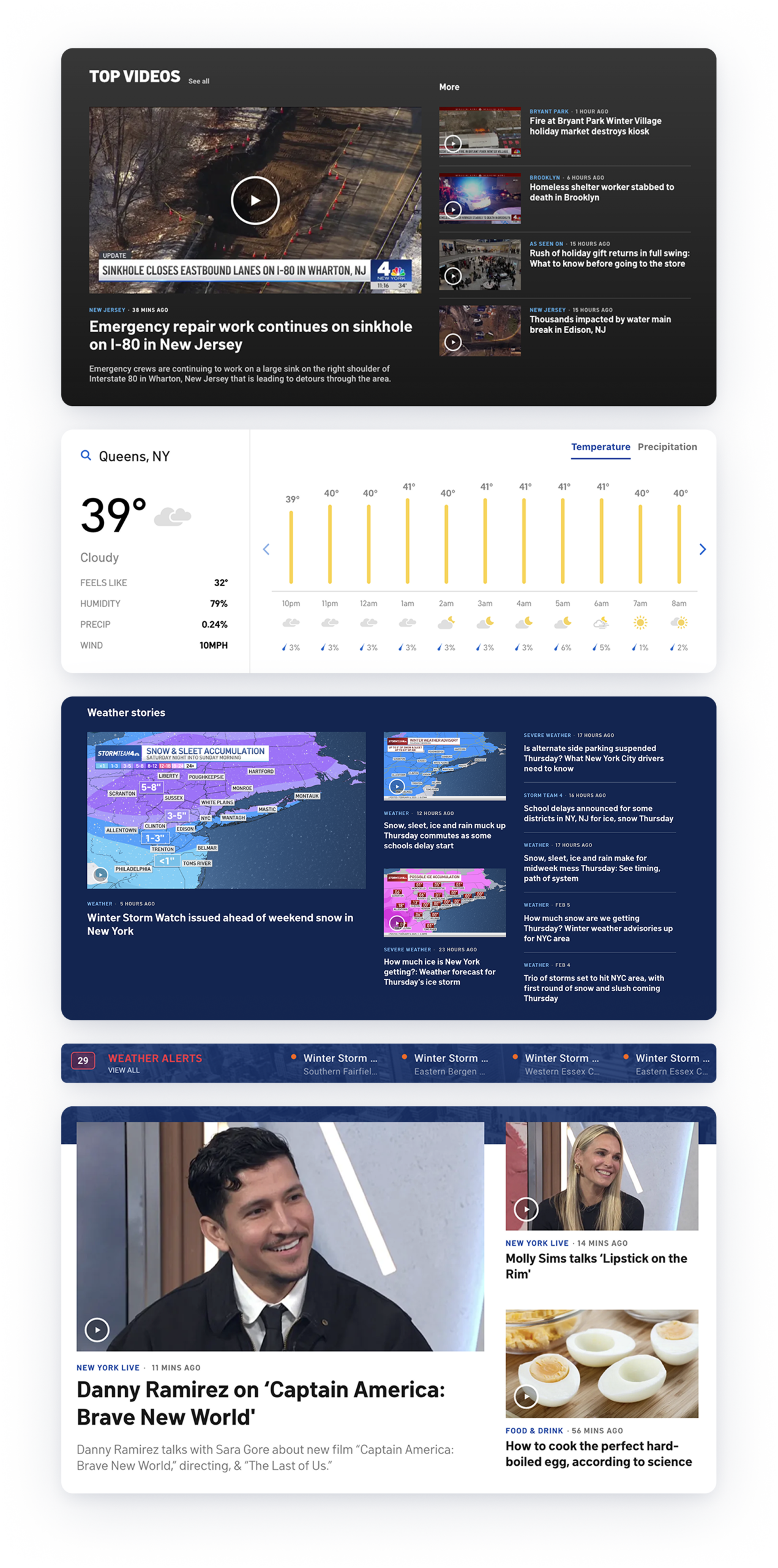 Screenshot showing the layout of a desktop web page on nbcnewyork.com